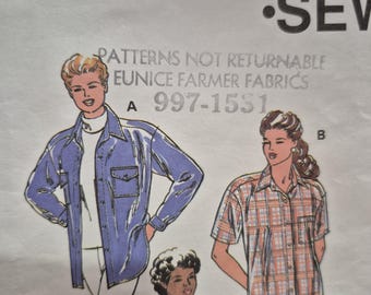 KWIK SEW 2674 Misses' Shirts Sewing Pattern Designed by Kerstin Martensson Sizes XSXL New/Uncut/Factory Folded