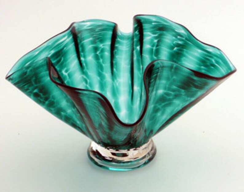 Modern Aquatic Glass Bowl, Contemporary Home Decor Accessory, Unique