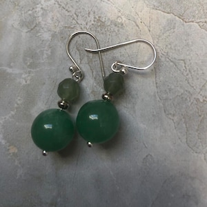 Brincos de Jade e Prata Esterlina
