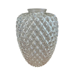 Vintage Pineapple Glass Lamp Shade by Nemo Italy Signed 1972 Italian Lamp Shade