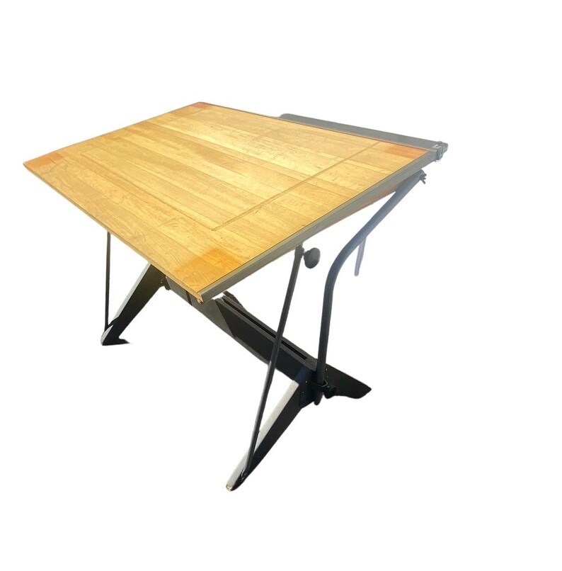 Vintage Mayline Drafting Table Adjustable Solid Wood/steel Base. Etsy