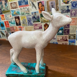 Antique Goldscheider Wien Austria Porcelain Deer Figurine.