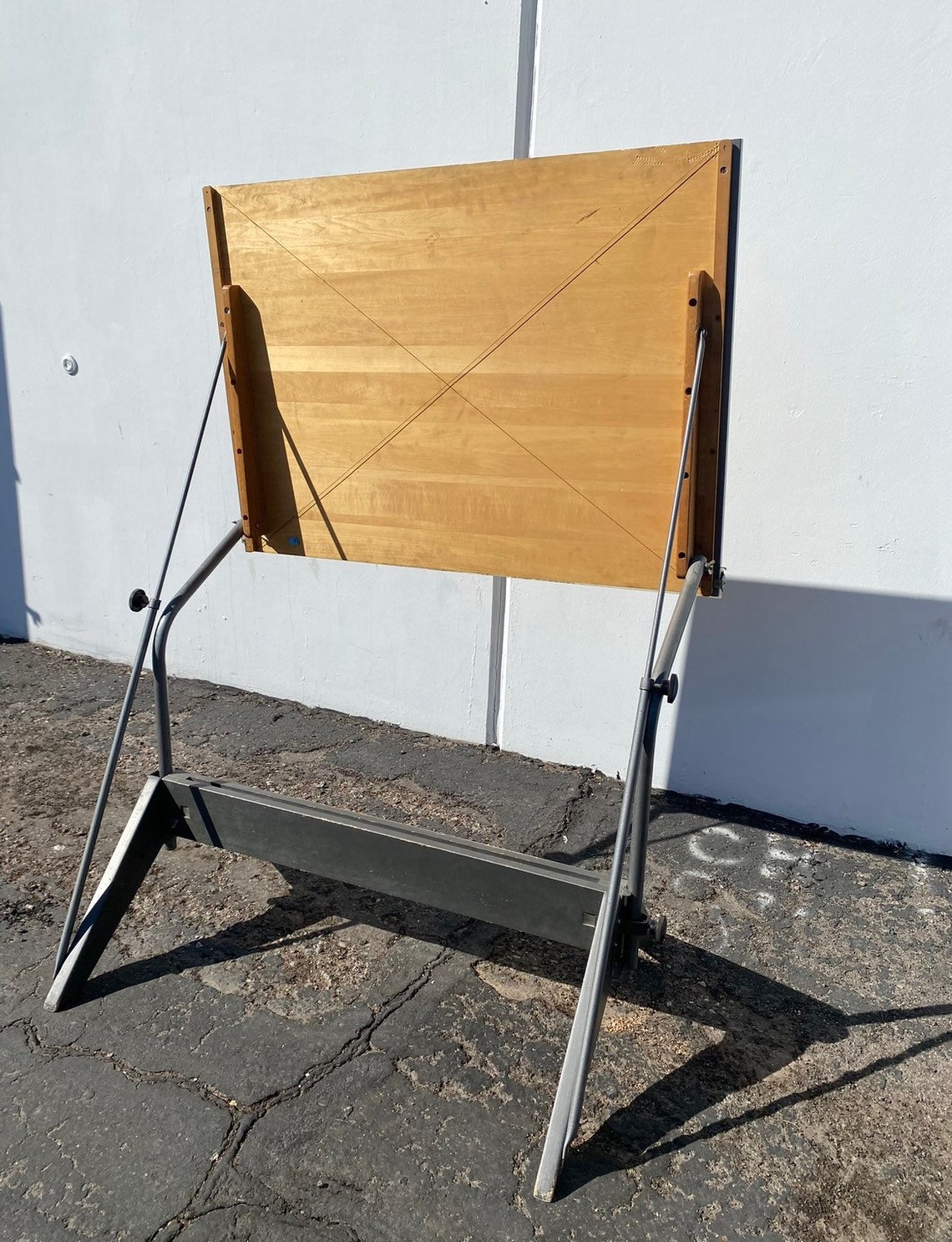 Vintage Mayline Drafting Table Adjustable Solid Wood/steel Base. Etsy