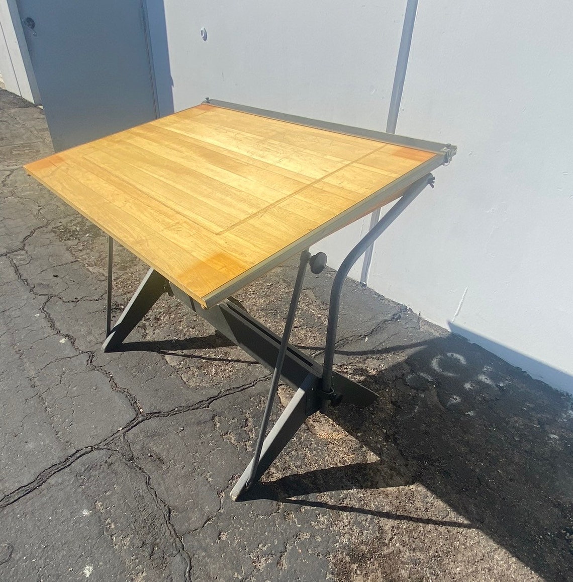 Vintage Mayline Drafting Table Adjustable Solid Wood/steel Base. Etsy