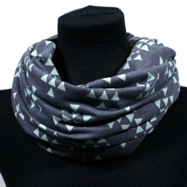Gray and Mint Triangle Nursing Cover, Nursing Cover,Breastfeeding Cover, Gray Breastfeeding Scarf, Breast Feeding Scarf,Breast Feeding Cover