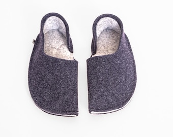 Men's Wool Felt Moccasin Slippers: Non-Slip Cozy Loungewear