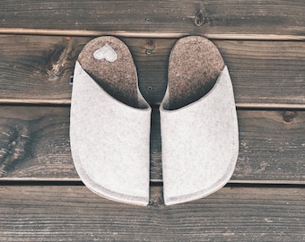 Wool Slippers Men - Wool Slippers Women - Felt Slippers