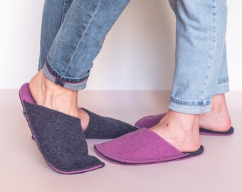 Wool Felt House Slippers: Lightweight Cozy Slippers, Arch Support