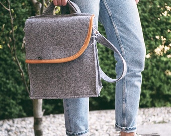 Handmade Messenger Bag - Gray Shoulder Bag