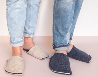 House Slippers - Home Gift for Couple - Felt Slippers