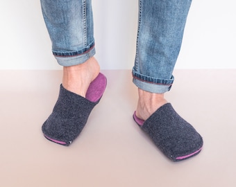 Unisex Felt Slippers - Genderneutral House Slippers - Wool Slippers