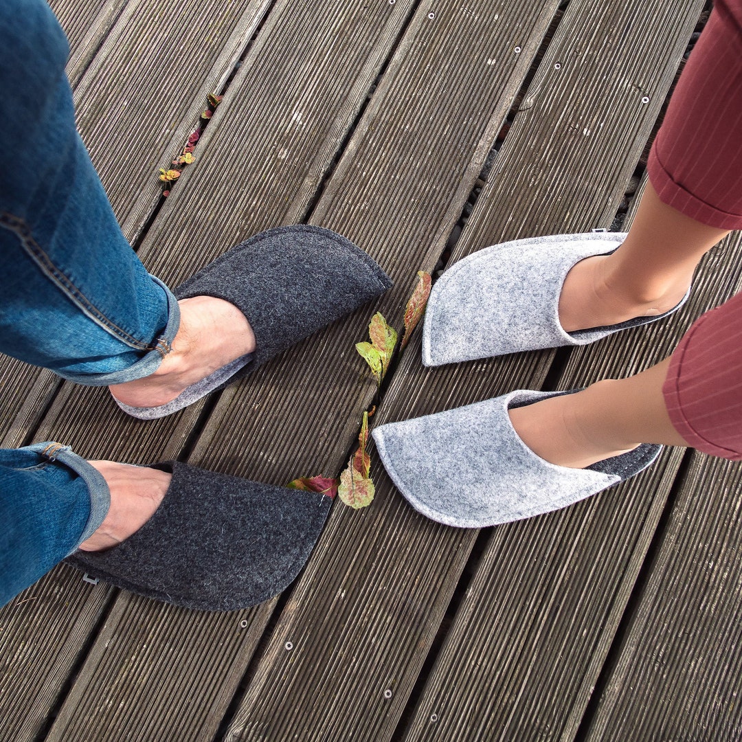 Warm Slippers Gray Slippers Grandparents Gift Idea - Etsy