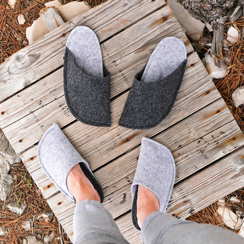 Warm Slippers Gray Slippers Grandparents Gift Idea - Etsy