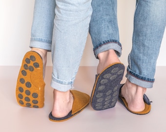 Wool Felt Slippers: Unisex Arch Support House Shoes