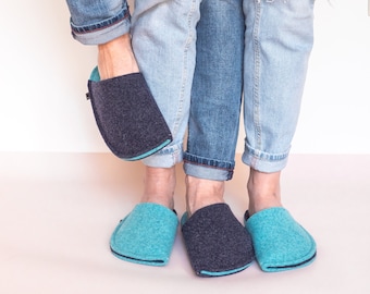 Handmade Wool Felt Slippers for Men and Women - Slippers with Arch Support