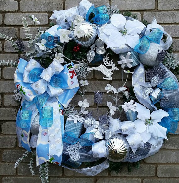 Winter Wonderland Evergreen Xlarge Big Beautiful Christmas Wreath 34 Wreath Home Office Door Decor Christmas Decor