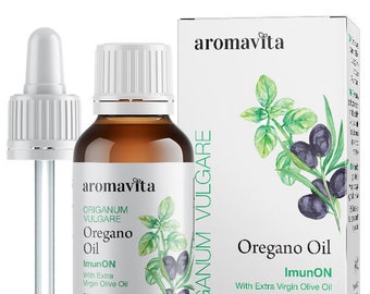 Aromavita ImunON Greek Oregano Oil -86-90% Carvacrol –Natural, Vegan Dietary Supplement- For Immune, Digestive Support & Respiratory Health