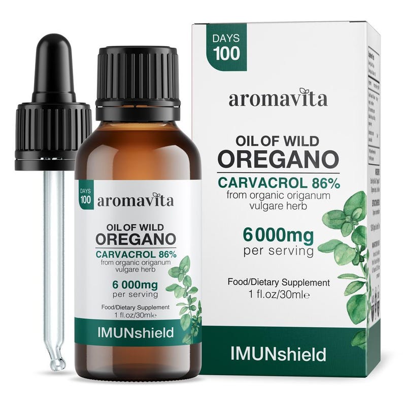 Wild Greek Organic Oregano Oil: 86-90% Carvacrol IMUNshield-Seasonal support (30ml) image 1