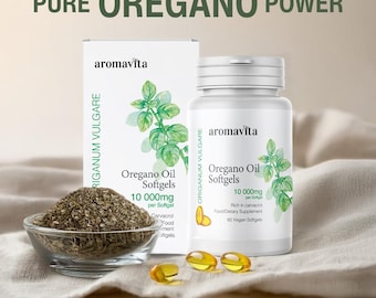 Vegan Oregano Oil Softgels – Plant-Based, Non-GMO, Gluten-Free,  Natural Daily Supplement - 60 capsules