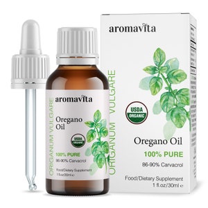 Pure & Undiluted Greek Oregano Oil - High Carvacrol 86% - Organic, Highly Potent, Dietary Supplement, 30ml