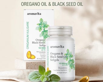 Oregano & Black Seed Oil Softgels – 10.000mg Carvacrol  375mg Thymoquinone
