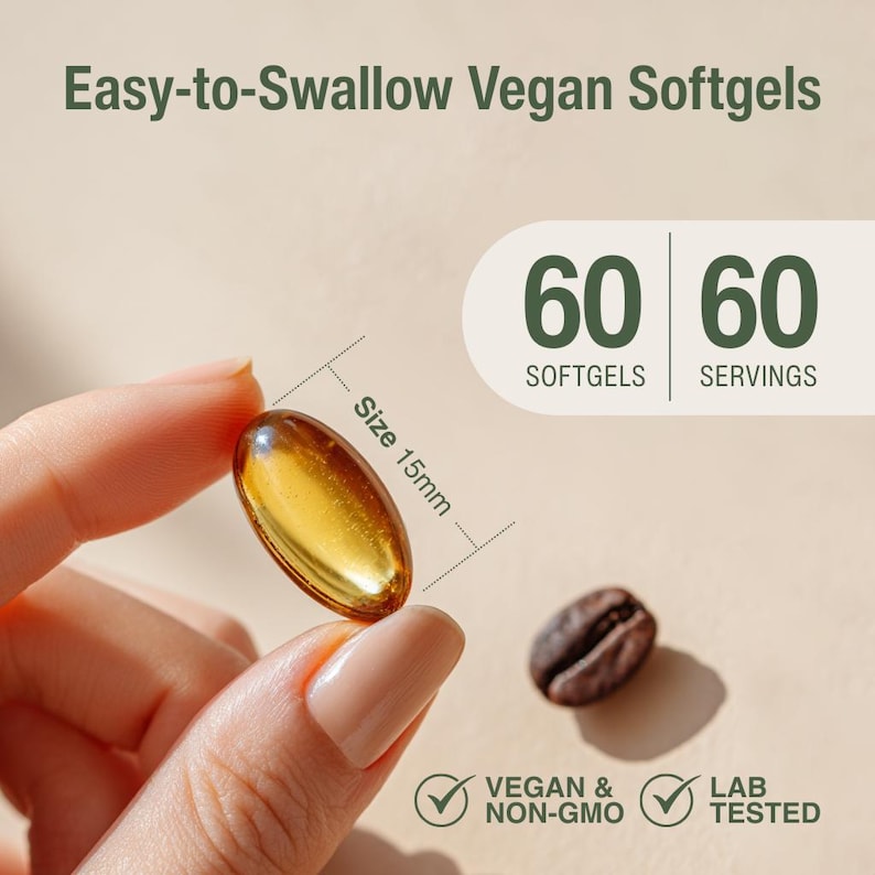 Vegan Oregano Oil Softgels – Plant-Based, Non-GMO, Gluten-Free, Natural Daily Supplement - 60 capsules image 2