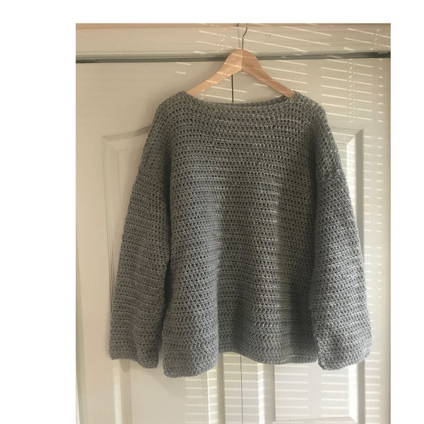 Crochet Pattern, Super Simple Sweater,  Crochet Sweater pattern,  beginner crochet sweater, classic style sweater,  sweater