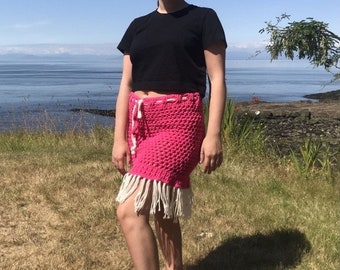 Crochet Pattern, easy skirt pattern PDF, Crochet skirt pattern, boho crochet skirt pdf, summer fringe skirt, festival skirt pattern
