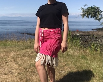 Crochet Pattern, easy skirt pattern PDF, Crochet skirt pattern, boho crochet skirt pdf, summer fringe skirt, festival skirt pattern