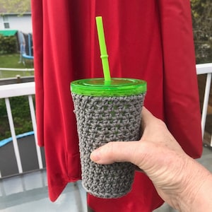 Cup Cozy, Crochet Pattern, Iced coffee cup cozy pattern,   Coffee cup cozy pattern, cold brew cozy, beginner friendly crochet