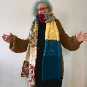 Easy Scarf pattern PDF, crochet pattern, super scarf PDF, long scarf pattern, stashbuster scarf, easy crochet Scarf Pattern