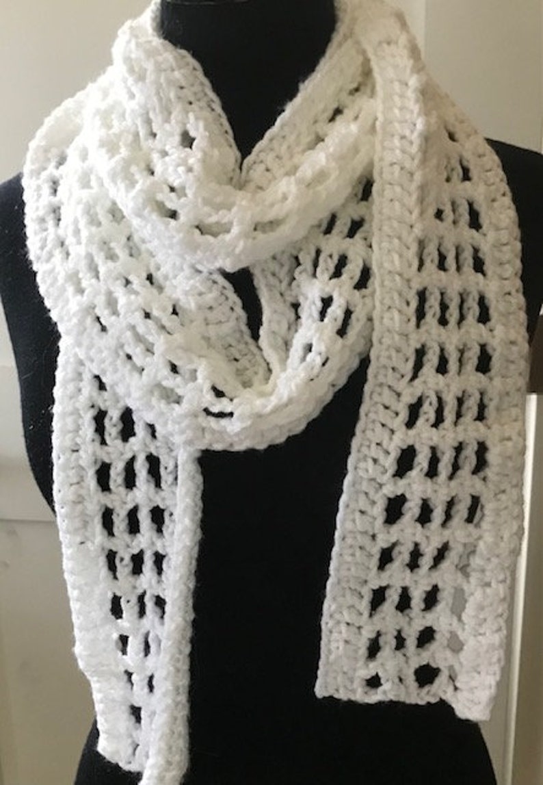 Crochet scarf Pattern,Skinny Scarf pattern PDF, crochet skinny scarf pattern, skinny scarf PDF, summer scarf pattern, easy crochet Scarf image 8