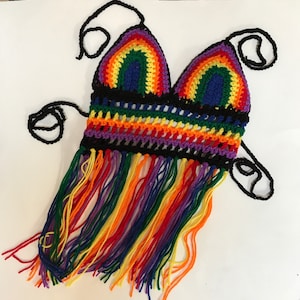 Crochet Pattern, rainbow fringe bralette pattern PDF, fringe top PDF, boho fringe top, hippy top pdf, festival top pdf, rainbow bralette top