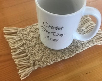Boho Mug Rug Crochet Pattern, Easy Beginner Project (PDF Pattern)