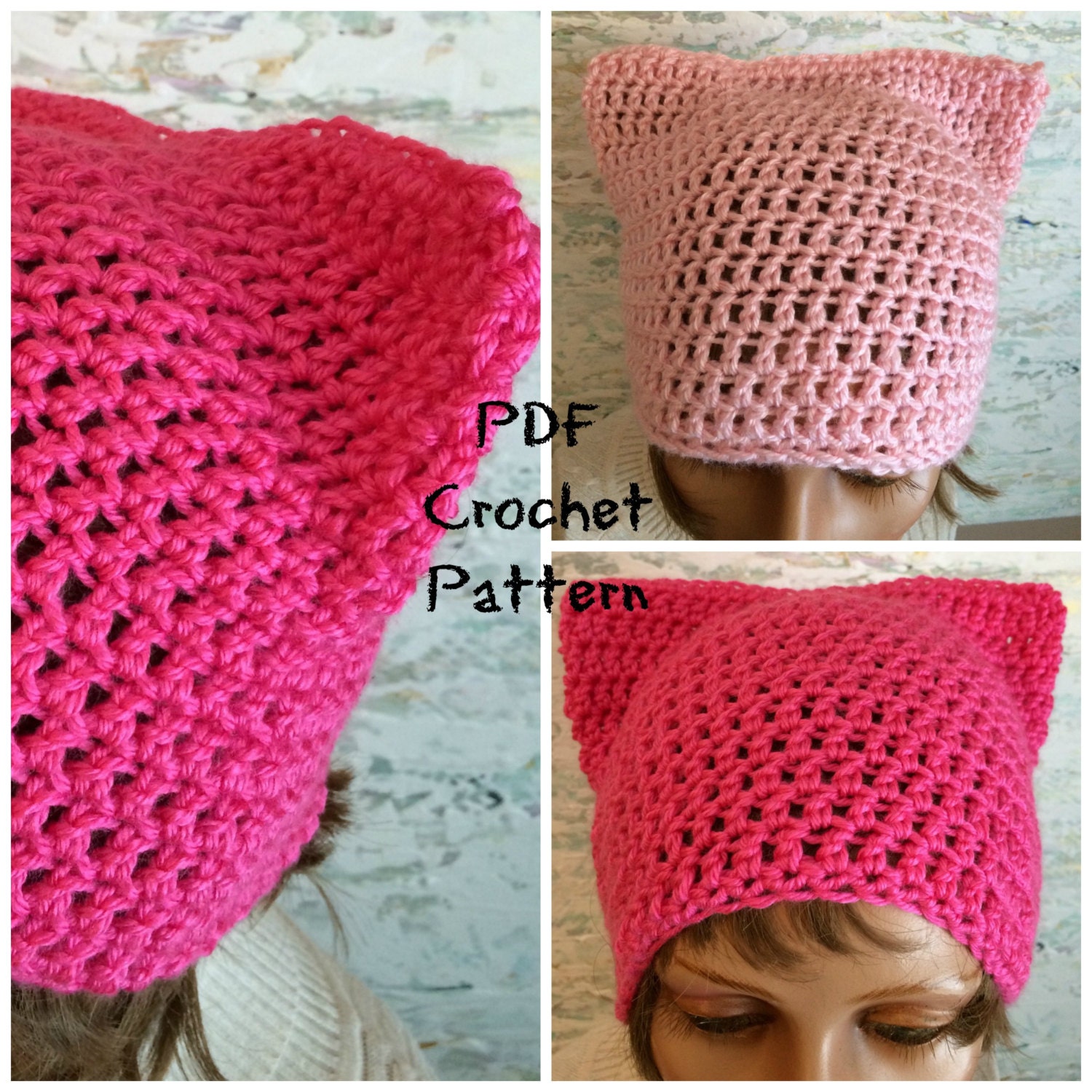 Pussy Cat Hat Crochet Pattern Pussy Hat 