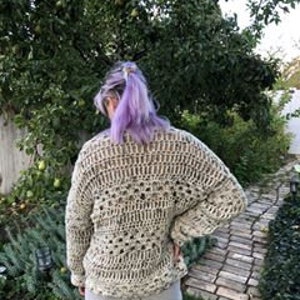 Crochet Pattern, Happy Hippy Sweater, Hippie Crochet Sweater pattern, Boho sweater pattern, hippie sweater, oversized crochet pattern image 7