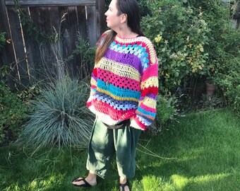 Crochet Pattern Happy Hippy Sweater 