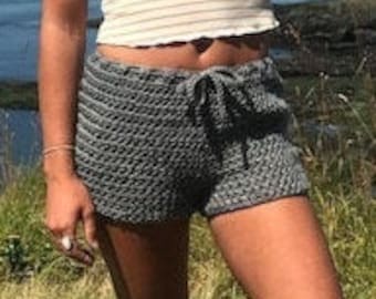 Modèle, modèle de short PDF, modèle de short de plage au crochet, couverture de plage PDF, modèle de short Bella B, téléchargement instantané, short de festival,