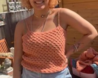 Crochet Granny Stripe Summer Tank Top Pattern (PDF Download)