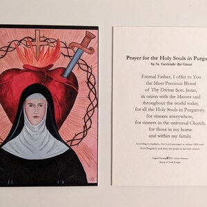 St Gertrude / Holy Souls Prayer Cards
