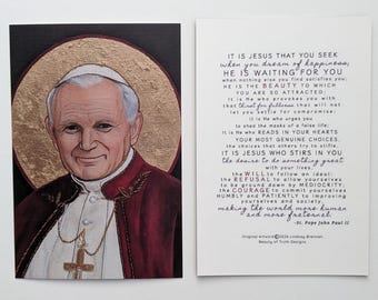 St. John Paul II Prayer Card - Pope John Paul II - Holy Card - Catholic ...