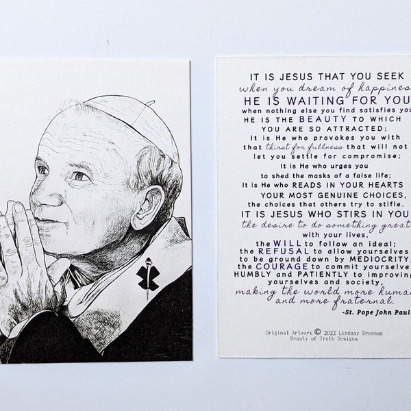 St. John Paul II PRAYER CARD