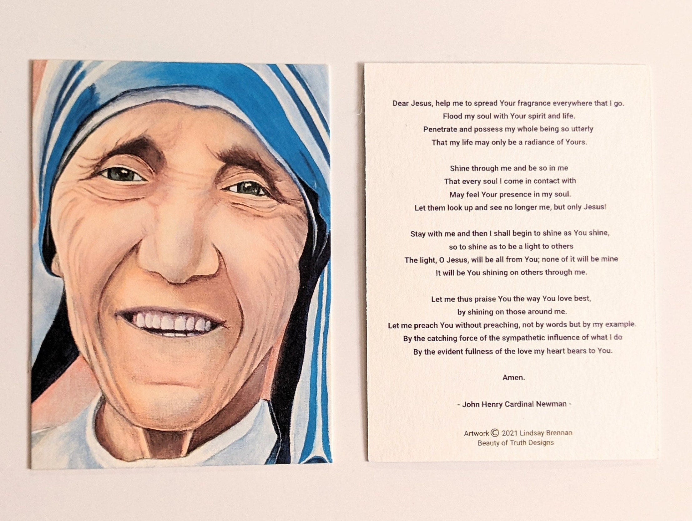 Mother Teresa Prayer Card - Etsy