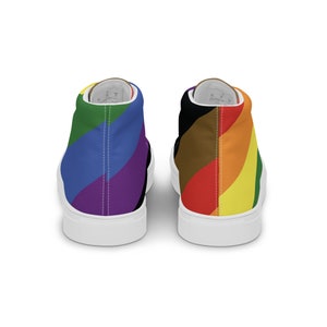 Philadelphia&#39;s People of Color Inclusive Flag Women’s high top canvas shoes, Gay Pride, LBTQ+
