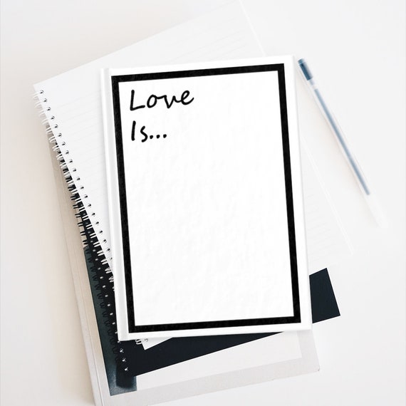 White Love/heart Ink Design Journal Blank Pages, Sketch Book, Note