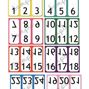 PDF numbers 1-99 Online Sale Printable Clothing Faceboook Live Sale Reverse Number Tags- Dark Solid Colors