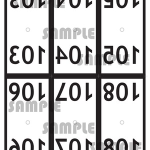 PDF numbers 103-204 Online Sale Printable Clothing Live Sale Reverse Number Tags- Black Border