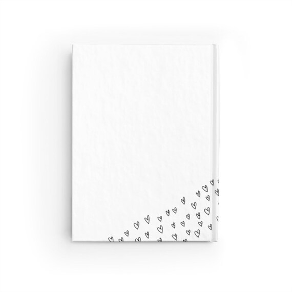 White Love/heart Ink Design Journal Blank Pages, Sketch Book, Note Book 