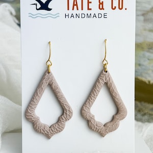 Tate & Co Light neutral window dangle earring | TateCo | Handmade Polymer Clay Earrings