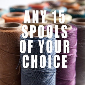 ANY 15 Spools of your choice / Linhasita Waxed polyester macrame cord / 1 mm / choice of 15 /   Complete spools   / high quality / wholesale